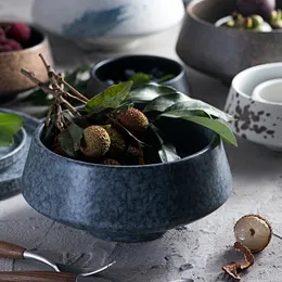 Серая керамическая посуда в скандинавском стиле, миска для риса, салатница, миска для супа с лапшой, миска для десерта, креативная миска, миска, цветочные украшения оптом