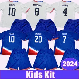 2024ユナイテッドピュリシックキッズキットサッカージャージナショナルチームアーロンソンライトアダムスマッケニー州ホームアウェイチャイルドスーツサッカーシャツユニフォーム