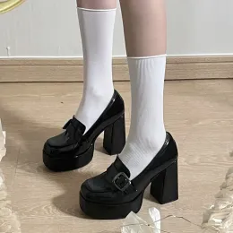 Botas de salto alto Mary Jane Sapatos femininos Plataforma Chunky Sandálias 2023 Primavera verão nova marca Lolita Bombes Dress Chaussure Mujer
