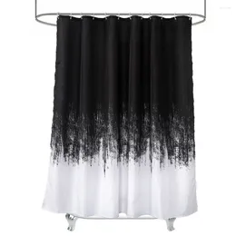 Shower Curtains Inyahome Textured Fabric Waterproof Curtain Liner Black Printed Bathroom Curtsins Machine Washable Tub Loft Home Decor