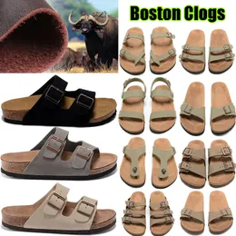 BIRKENSTOK SANDALE SLIDES SLIDER SLIPPERY Boston Clogs Men Men Buty Buty na zewnątrz Czarno -Brąz Brązowy zielony żółty pu skórzany ślizgowe buty damskie buty