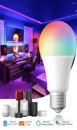 Wi -Fi 스마트 전구 E27 LED RGB 램프 작업 Alexagoogle Home 220V 흰색 디마블 가능 타이머 기능 색상 FoCO6449771