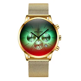 Armbanduhren Vibrato Drei Augen Sechs Pin Multifunktions Magic Color Männer Wasserdichte Blaue Uhr