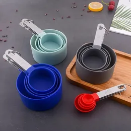 2024 4/8/10st Multi Purpose Spoons Cup Measuring Tools PP Bakningstillbehör Rostfritt stål Plasthandtag Kök Gadgetsfor Kök Gadgets Rostfritt stål