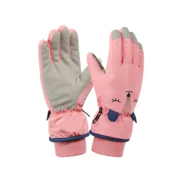 Gloves 2022 Winter Children Ski Gloves Warm Cute Baby Boy Girl Guantes Nonslip Outdoor Sports Waterproof Heating Kids Skiing Luvas