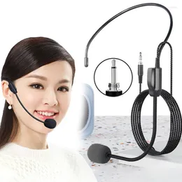 Mikrofoner 3,5 mm tråd headworn wired mikrofon headset rösthögtalare liten bi lärar turistguide högtalare universal