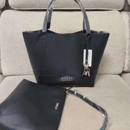 7a Guessn Bolsa de ombro de luxo para rapazes, moda europeia e americana, tendência, cor pura, bolsa mãe, lazer, compras, cabeça, feminina, simples, um ombro, grande