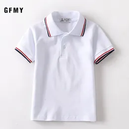 Ragazzi per ragazzi top-shirt bianchi a maniche corte a maniche corte per ragazzi estate in cotone per bambini vestiti per polo per ragazzi e chimici 240326