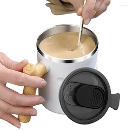 Tazze Tazza da caffè portatile da viaggio a prova di versamento Bicchiere isolato in acciaio inossidabile 17OZ 316 con coperchio Cucchiaio pieghevole Base rimovibile