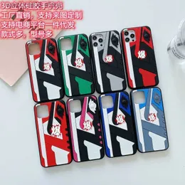Cell Phone Cases Sports shoes mobile phone case silicone AJ is suitable for Apple 12promax mobile phone case three-dimensional silicone 7plus 11pro T240402