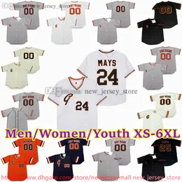 Custom XS-6XL فيلم Throwback Baseball Jersey 25 Barry Bonds 6 J.T. Snow Willie Mays Will Clark Mike Krukow Kevin Mitchell Willie McCovey Mike Krukow Rod Beck Jerseys