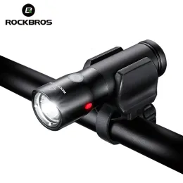 Lichter Rockbros Fahrrad vordere Leuchtbank Waterdes USB -wiederaufladbare Fahrradlampenseite WARNUNG Taschenlampe 700 Lumen 2000mah 5 Modi