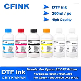 Ink Refill Kits 6pc x 250 ml DTF för L1800 L800 L805 DX5 DX7 XP600 I3200 I4720 I5113 Överföring Filmskrivare