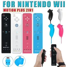 Gamepads For Nintendo Wii/Wii U Joystick 2 in 1 Wireless Nunchuck Remote Gamepad Optional Motion Plus with Silicone Case Video Game Contr