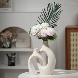 Vases VILEAD Nordic Wedding Flower Vase Interior Decor Accessories Combination Home Living Room Bedroom Tabletop Collection Gifts Item