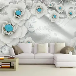 Tapety Wellyu Papel de Parede Elegancki i klejnot Peony TV Tła Wall Wallpaper for Walls 3 D Po Behang