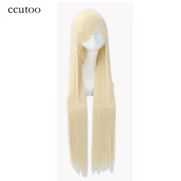 Perücken ccutoo 100 cm langes gerade synthetisches Haar Hochtemperatur Cosplay -Perücken 82 Farben verfügbar