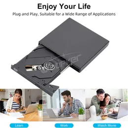 WOOPKER ESTERNO DVD Player VCD CD MP3 Reader USB 2.0 DRIVE DVD Ultra-thin portatili per PC Portatil desktop per laptop