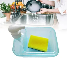 Liquid Soap Dispenser And Scrubber Holder 1000ml Practical Multipurpose Rectangle