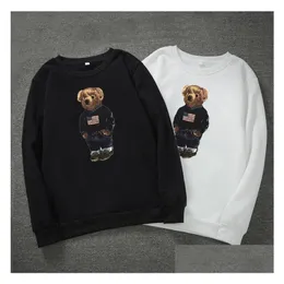 Mens Hoodies Sweatshirts Tide Bear Print för män Långärmad Plover Designer Fashion O Neck Drop Delivery Apparel Clothing DHVSY