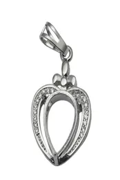 Beadsnice Sterling Silver Necklace Netlace Presant Tray Heart على شكل قلب فارغ كابوشون إعداد هدية للأصدقاء ID 340522814976