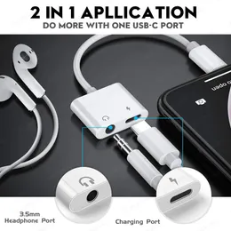 محول سماعة الرأس والشاحن USB C لـ Samsung Galaxy S21 Fe S20 Plus S22 Ultra Type C إلى 3 5mm Adapter 2 في 1 كابل