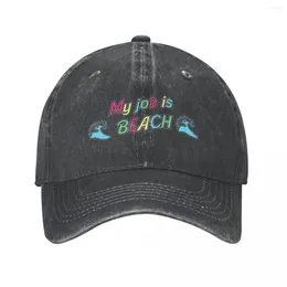 Boll Caps My Job Is Beach Kenergy Kenough Baseball Outfit Vintage Distressed Washed 2024 Film Headwear For Men Women Outdoor