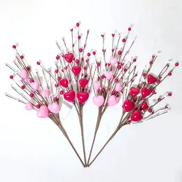 装飾的な花シミュレートされた花DIYアレンジメントハート型の手作りバレンタインデーギフトホームガーデン花瓶装飾Pograph