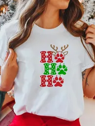 レディースTシャツメリークリスマス休日の女性シャツ半袖OネックルーズTシャツレディースTシャツ漫画ファッショントップ