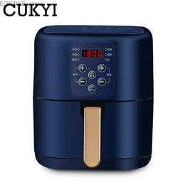 Luft Fryers Cukyi 6l Home Air Fry Pan Electric Baking Automatic French Chips Moth Machine Oil Free BBQ Tool Cooking Machine Oil 60 minuter Y240402