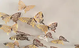 12pcsbag 3D Hollowing Out Butterfly Paper Wall Sticker Living Room Bedroom Imitation Butterfly Stickers Decoration7353612