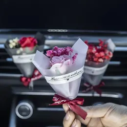 Nowy nowy 2024 Mini Rose Bouquet Air Air Wentypin Klip odświeżacz Suszone Kwiat Perfumy dyfuzor Gypsophila Automobile Wnętrze - dla mini