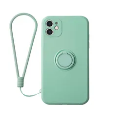 Płynny silikonowy 360 obrotowy uchwyt pierścienia miękki TPU Pose telefoniczne dla iPhone'a 13 12 Mini 11 pro Max XS XR 7 8 Plus z landy4120549