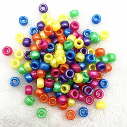 50pcs 8x6 mm przezroczystość/matowy/perłowy połysk koraliki akrylowe dystans luźne koraliki do biżuterii do tworzenia akcesoriów DIY (otwór: 4,5 mm)