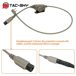 Adaptador Tactical PTT Tactical TAC-SKY RAC PTT PARA COMTAC II III SORDIN E fone de ouvido compatível com Kenwood Plug Walkie Talkie
