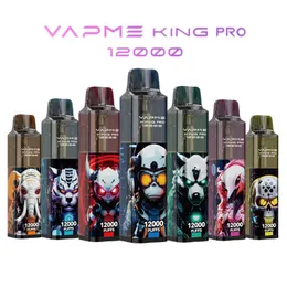 VAPME King Pro 12K Puffs Disposable Vape Rechargeable E-Cigarettes Mesh Coil Vapers 20ml Pod Carts 850mAh Battery Puff 12000 Vaporizers