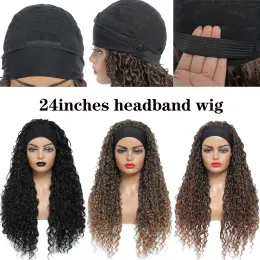 X-Tress Faux Locs Synthetic Wigs Straight Mix Curly Barids Ombre Brown Colored Crochet Braids Wig for黒人女性ソフトドレッドロック