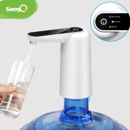 Saengq Water Electric Pump Water Discenser Automatic Mini Barreled USB充電ポータブルウォーターディスペンサードリンクディスペンサー