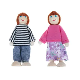 Маленькие деревянные игрушки набор Happy Happyhouse Family Dolls фигуры, одетые персонажи, дети, дети, играющие в кукол, дети притворяются игрушками