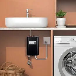 Scaldabagno istantaneo da 3800 W, doccia elettrica intelligente in acciaio inossidabile senza serbatoio, termostato per bagno Kithen