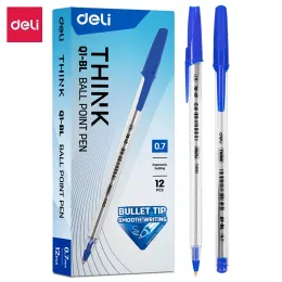 DHgate.com:Deli 12Pcs/Box 0.7mm Ballpoint Pens, Black/Blue
