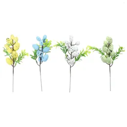 Decorative Flowers 4 Pcs Easter Egg Cuttings Picks And Sprays Home Decor Branch Decoration Party Supplies