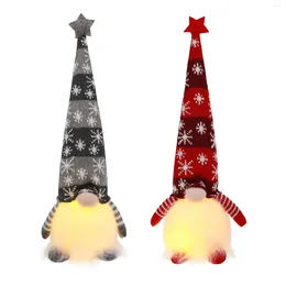 Decorazioni natalizie Ornamenti di gnomi Figurine domestiche Led Dwarfdolls Ornament Lightgnomes Tavolo senza volto Da tavolo Elfo Forplush