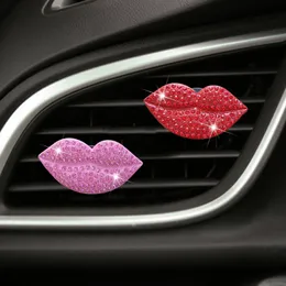 Car Perfume Holder Creative Diamond Red Lips Solid Balm Personalized Car Air Conditioning Air Outlet Aromatherapy Holder for Women