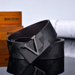 Bälten Mens Desinger Belt Eming Leather Fashion Womens Accessories Letter Midjeband Big Gold Buckle Sier Black High Quality Casual Business Strap