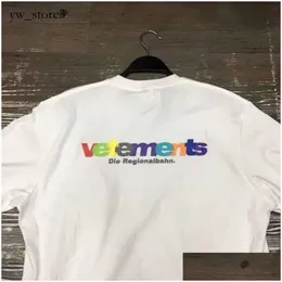 Men's T-shirts Vetements T Shirt Men Woman Short Sleeve Big Tag Hip Hop Loose Casual Embroidery Tees Black White Tshirts Top X0726 VTM 5897