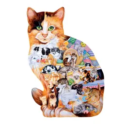 39 styl obce zwierzę unikalne puzzle drewniana puzzle niestandardowe leniwe kota rzemiosło dorosłe dzieci