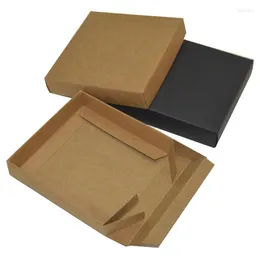 Gift Wrap 5/10pcs Large Box With Cover Lid White Paper Kraft Brown Treat Black Packaging For Chocolate Soap Small Packing Bag