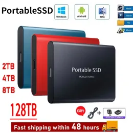 Коробки Оригинальный SSD 2 ТБ Тип C Портативный внешний жесткий диск 500 ГБ Внешний жесткий диск Устройство хранения данных Жесткий диск для ноутбука