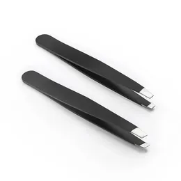 new 2024 Model Stainless Steel Black Pointed Eyebrow Tweezers for Precision Plucking and Beauty Care - Stainless Steel Eyebrow Clip Black